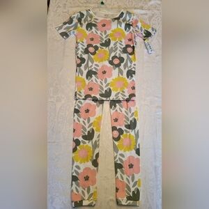 Carter's Pink and Yellow Floral Pajama Set, Size 14, NWT